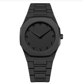 Arabic Numerals Aura Men’s Matte Black Analog Watch-চেইন কাটার ও একপিচ ব্যাটারি ফ্রি - 1118