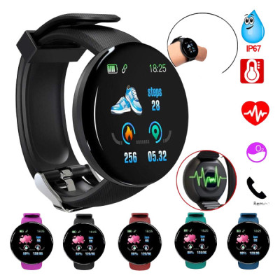 D18 Smart Watch Men Women Blood Pressure Round Smartwatch Waterproof Sport Smart Watch Fitness Tracker