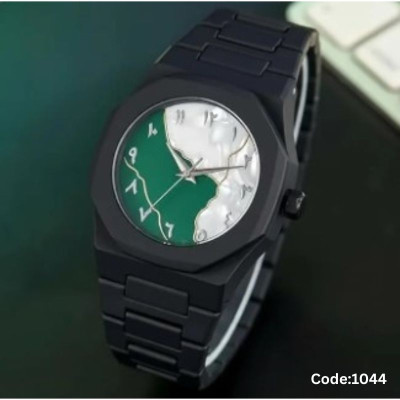 Arabic Aura Watch – Carbon Fiber Look Body with Sleek & Modern Design - White X Green