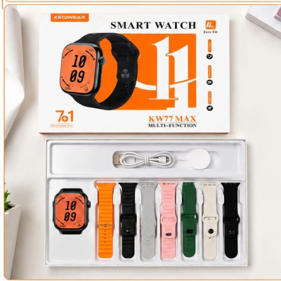 KW77 KEQIWEAR KW77 MAX 7+1 Smart Watch ৭টি স্ট্র্যাপসহ