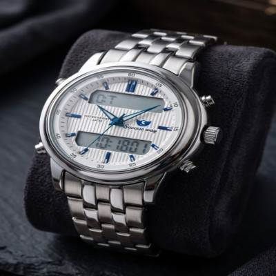 SUCCESS WAY L233 Hybrid Digital Waterproof Stainless Still Hand Watch