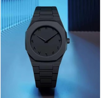 Arabic Numerals Aura Men’s Matte Black Analog Watch-চেইন কাটার ও একপিচ ব্যাটারি ফ্রি - 1118