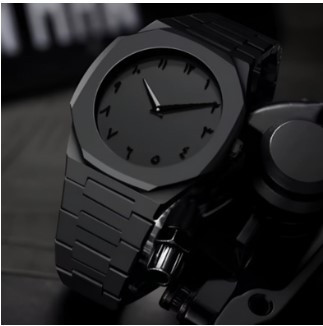 Arabic Numerals Aura Men’s Matte Black Analog Watch-চেইন কাটার ও একপিচ ব্যাটারি ফ্রি - 1118