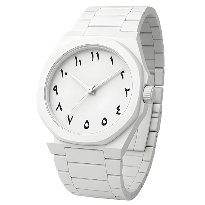 Arabic Numerals Aura Men’s Matte Analog Watch White Color-চেইন কাটার ও একপিচ ব্যাটারি ফ্রি - 1118