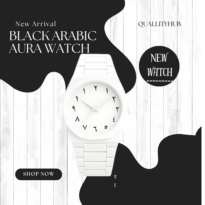 Arabic Numerals Aura Men’s Matte Analog Watch White Color-চেইন কাটার ও একপিচ ব্যাটারি ফ্রি - 1118