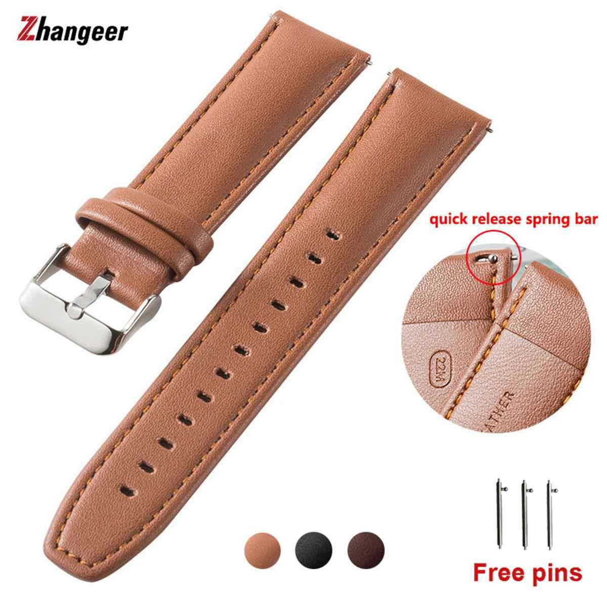 Ex Classic Leather Cowhide Quick Release Leather Watchbands Smart Strap Pin Buckle Universal Wrist Band Bracelet 22mm Watch Strap Belts