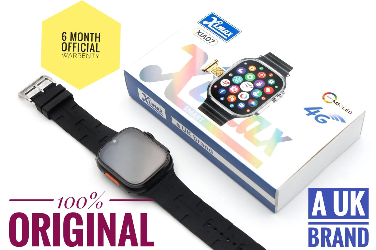 Ximax XIA07 4G SIM Card Smart Watch A Original UK Brand