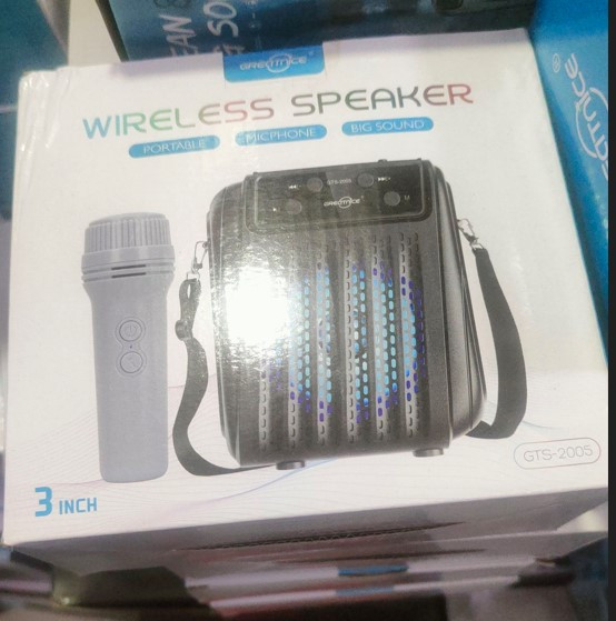 GTS-2005 3-Inch Wireless Bluetooth Speaker with Microphone, LED Lights, Portable, Big Sound