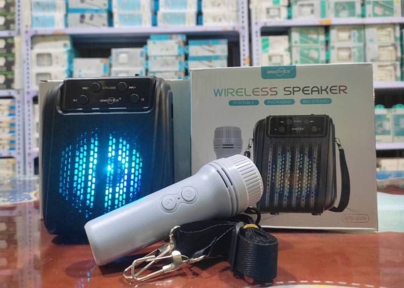 GTS-2005 3-Inch Wireless Bluetooth Speaker with Microphone, LED Lights, Portable, Big Sound