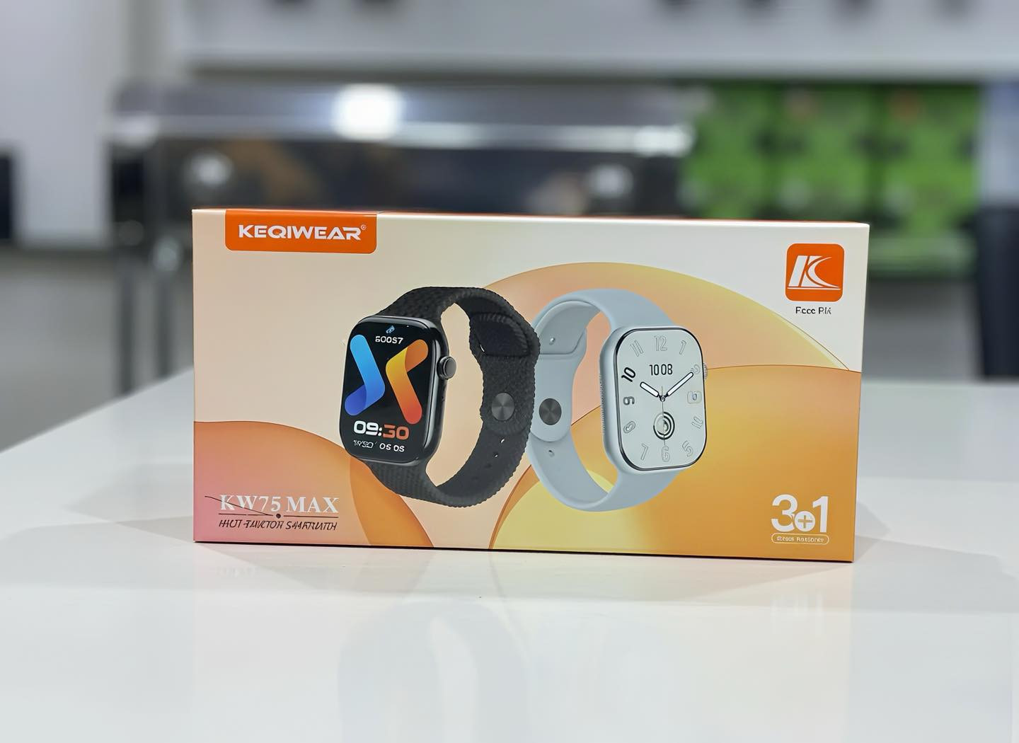 KEQIWEAR KW75 Max Smart Watch 3 Straps Band Wireless Charging Longer Battery Life Smartwatch