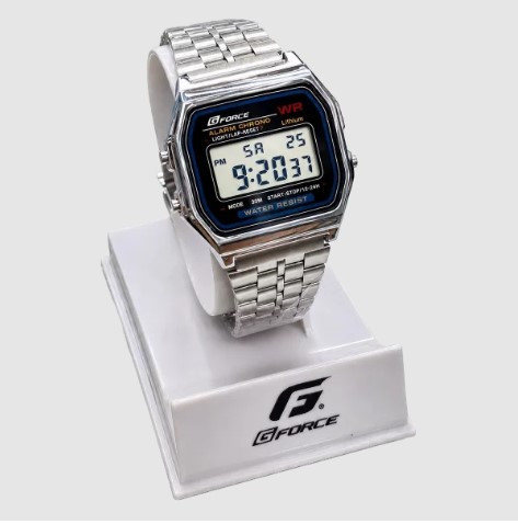 G-Force F-91W Stainless Steel Chain Watch
