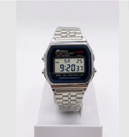G-Force F-91W Stainless Steel Chain Watch