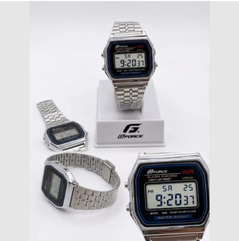 G-Force F-91W Stainless Steel Chain Watch
