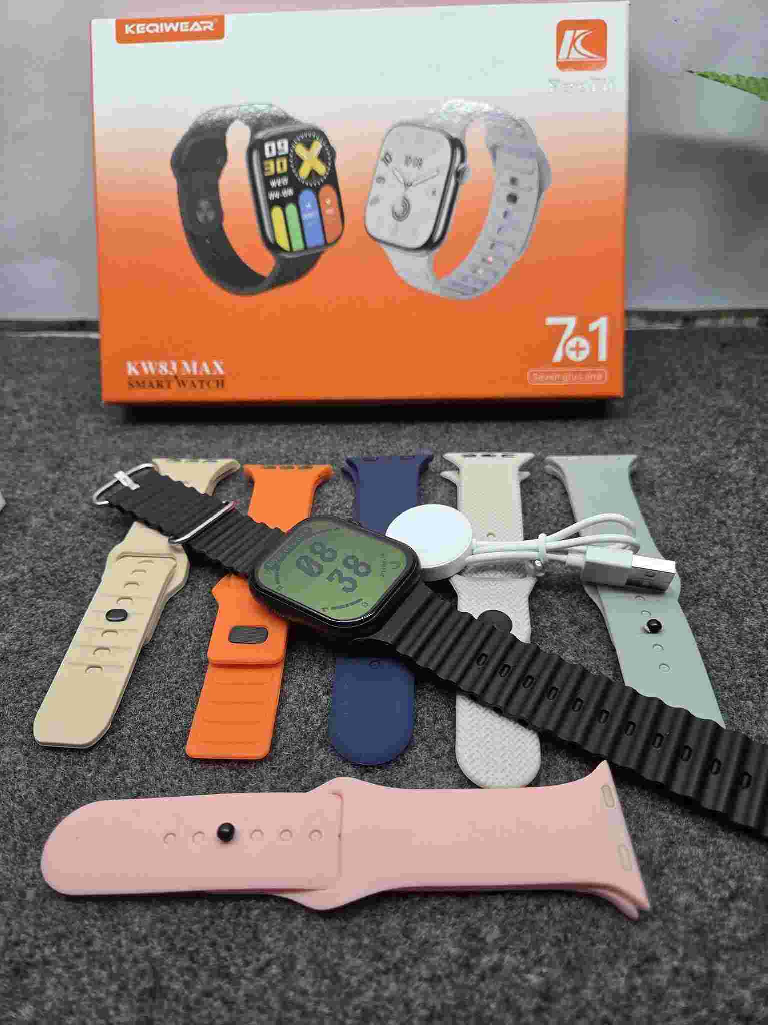 Keqiwear KW83 Max Smartwatch with 7+1 Interchangeable Straps