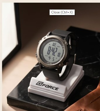 GFORCE -8111 Full 100% Waterproof Soft Belt Hand Watch-Black+Red
