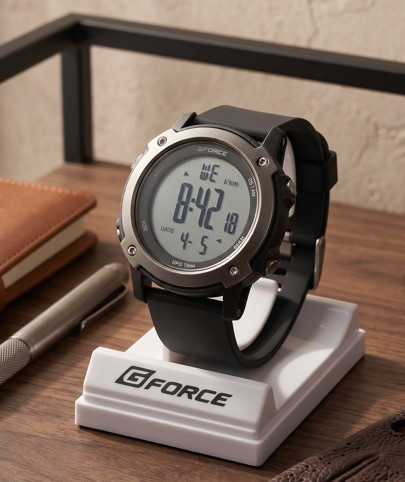 GFORCE -8111 Full 100% Waterproof Soft Belt Hand Watch-Black+Red