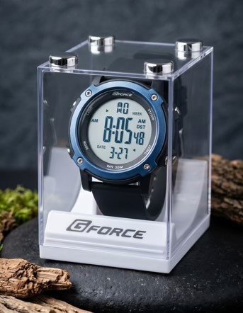 GFORCE -8111 Full 100% Waterproof Soft Belt Hand Watch-Black+Blue