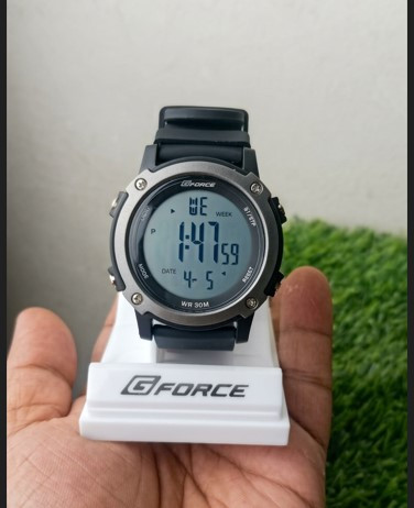 GFORCE -8111 Full 100% Waterproof Soft Belt Hand Watch-Black+Silver