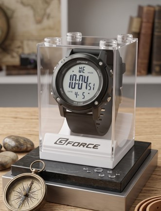GFORCE -8111 Full 100% Waterproof Soft Belt Hand Watch Full Black