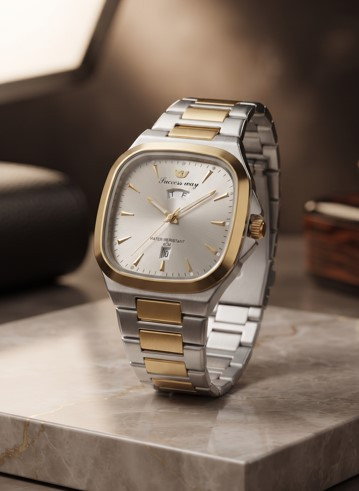 SUCCESS WAY L207 Silver Stainless Steel Unique Quartz Square Analouge Hand Watch For Men